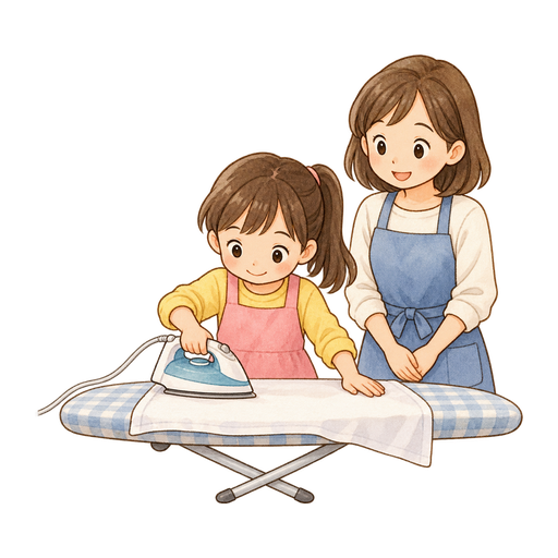 アイロンがけのイラスト