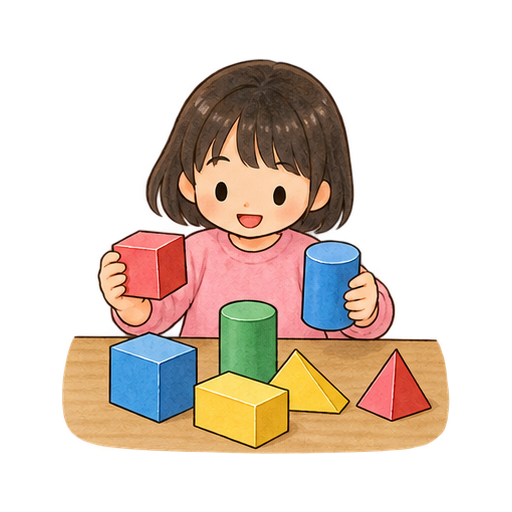 算数の立体模型のイラスト
