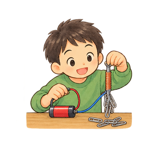 電磁石の実験のイラスト