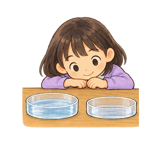 水の蒸発を観察のイラスト