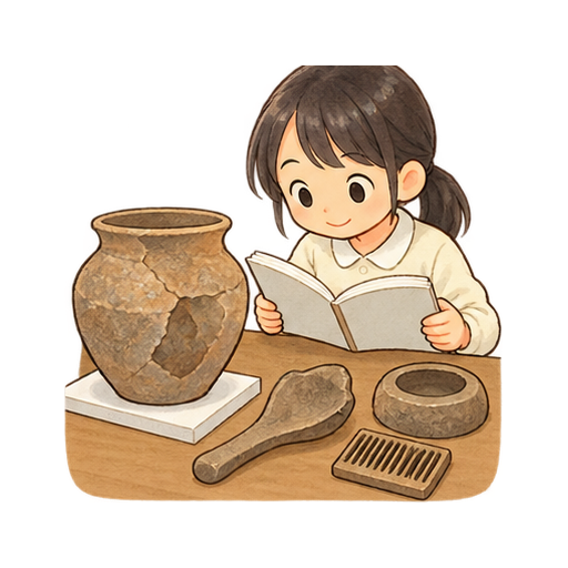 郷土資料を調べるのイラスト