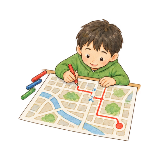 防災マップを作るのイラスト