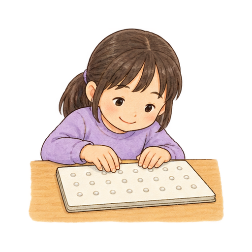 点字にふれるのイラスト