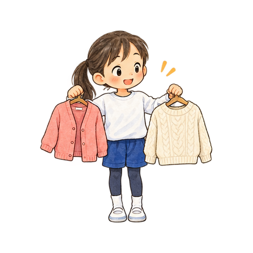 重ね着を選ぶのイラスト