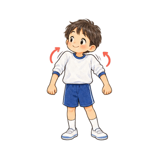 肩を回すストレッチのイラスト