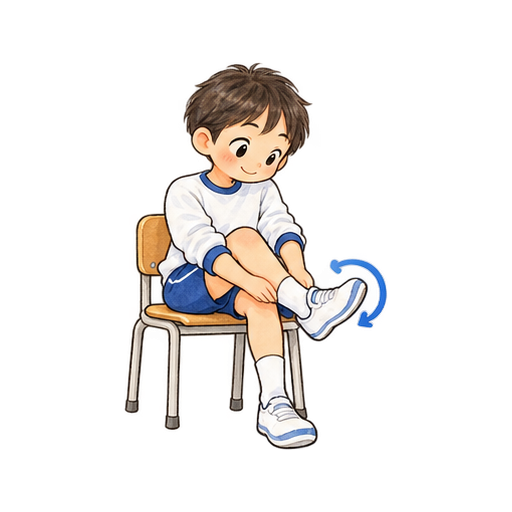 足首を回すストレッチのイラスト