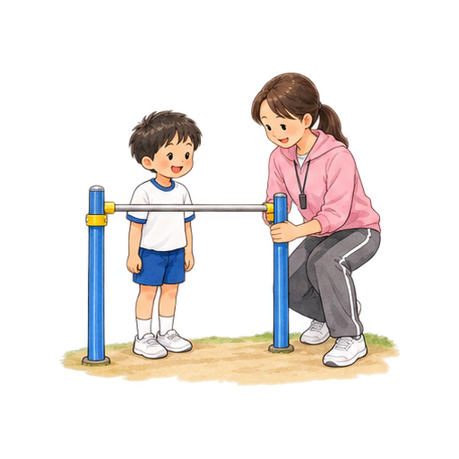鉄棒の高さを選ぶのイラスト