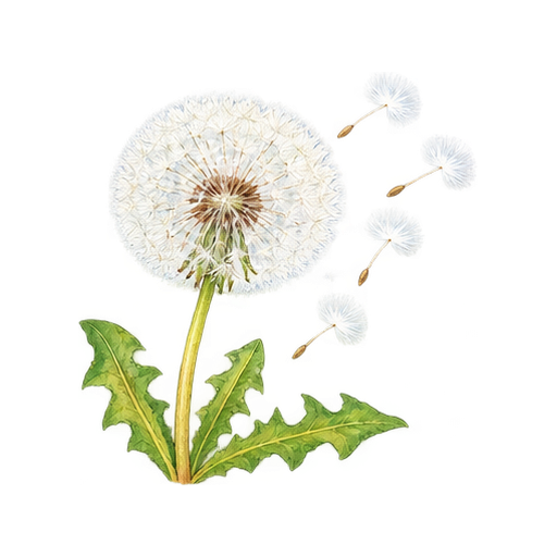 タンポポの綿毛のイラスト