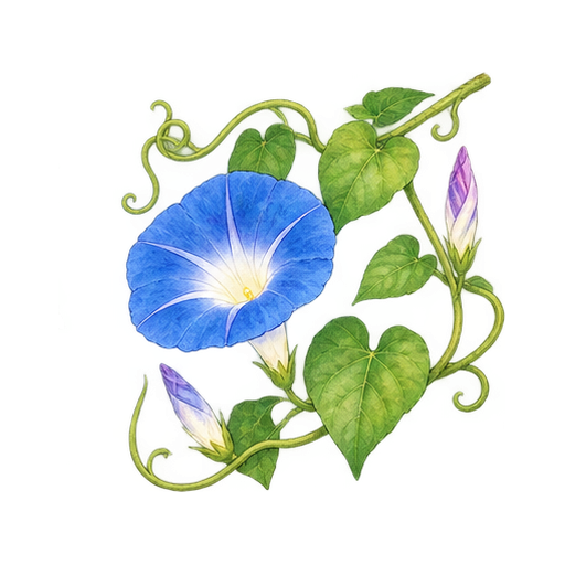 アサガオのつるのイラスト