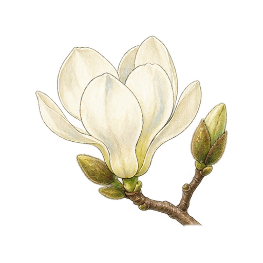 ハクモクレンのイラスト