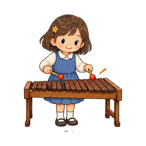 木琴を弾くのイラスト