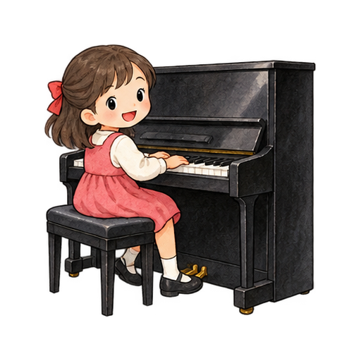 ピアノを弾くのイラスト