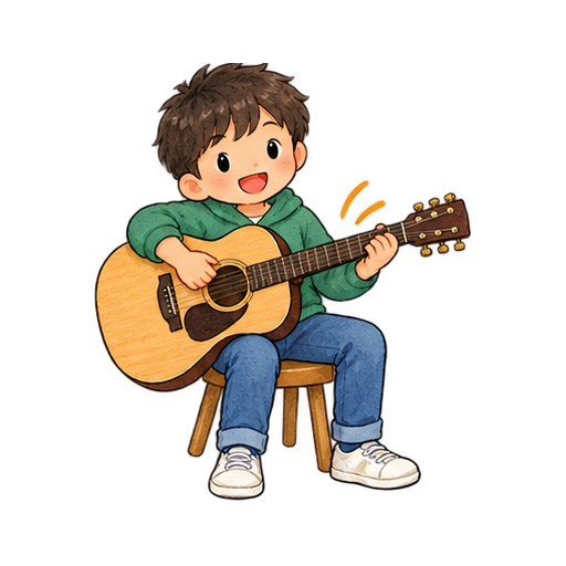 ギターを弾くのイラスト