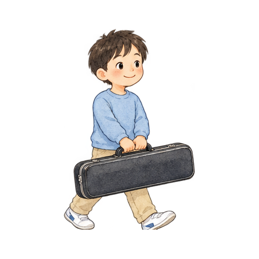 楽器ケースを運ぶのイラスト