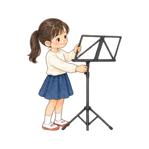 音楽室の譜面台を立てるのイラスト