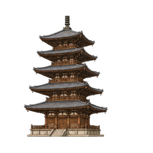 五重塔のイラスト