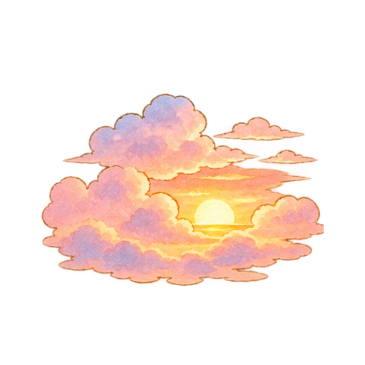 朝焼けの空のイラスト